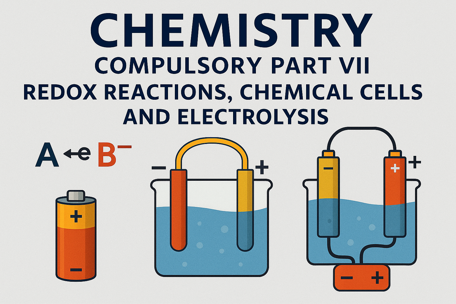 VII. Redox reactions, chemical cells and electrolysis